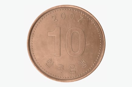Preview: 2007 South Korea 10 Won Coin: Copper-Clad Aluminum Currency
