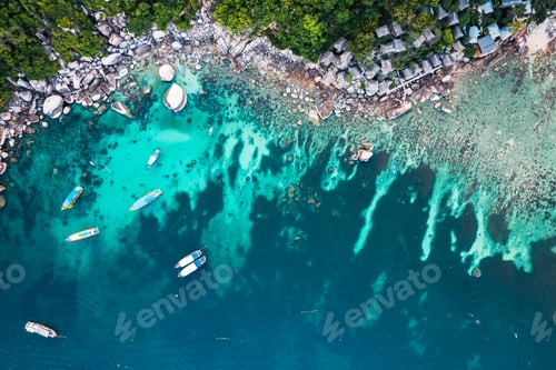 Preview: islands and tropical blue bays, bird's eye view