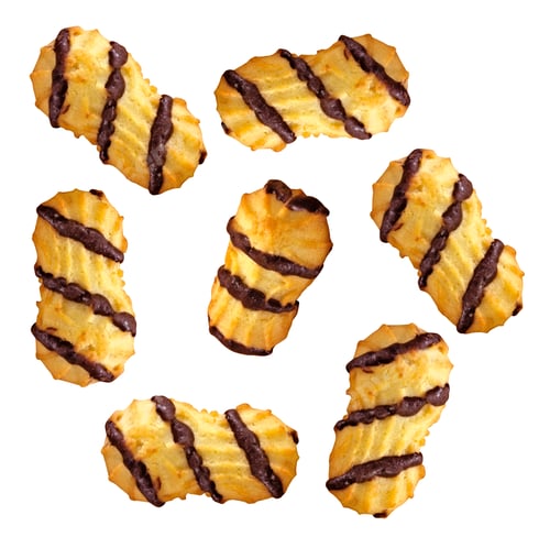 Preview: Chocolate covered biscuit isolated on white