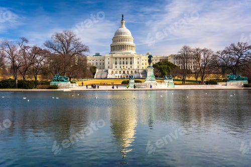 Preview: The United States Capitol And Reflecting Pool In Washington, Dc.