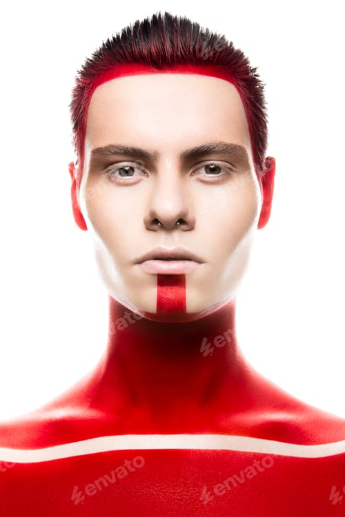 Preview: Superhiro art make up. Close portret.