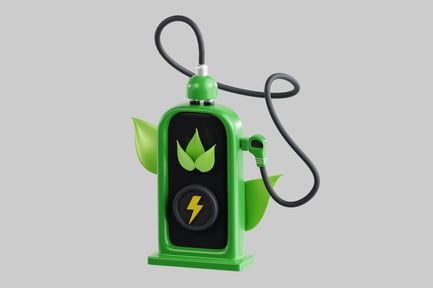 Preview: Green gas pump with yellow lightning bolt symbol