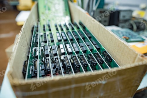 Preview: Set of chips for TFT displays in cardboard box in shop