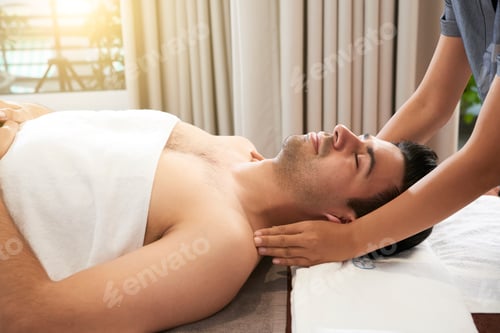 Preview: Man enjoying head and shoulders massage