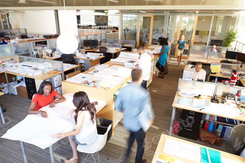 Preview: Interior Of Busy Modern Open Plan Office