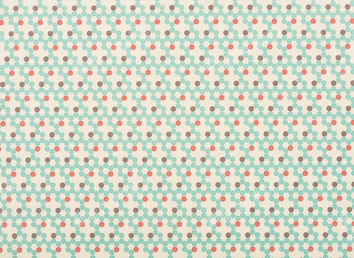 Preview: red, brown and turquoise dots on beige