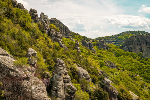 Preview: Beautiful view of majestic mountains with lush green trees. Kalabaka, Greece.