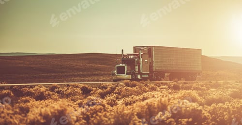 Preview: Semi Truck Crossing American West Wilderness