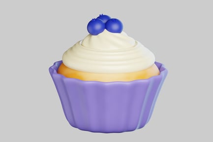 Preview: Blueberry topped cupcake