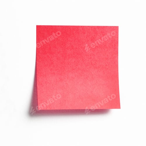 Preview: Red sticky note with copy space isolated on white background