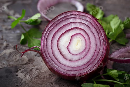 Preview: Fresh sliced red onion