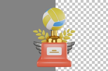 Preview: Volleyball Trophy 3D Icon