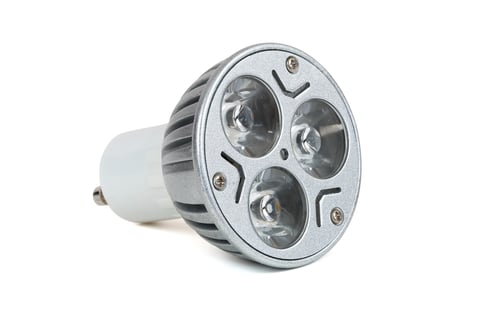 Preview: Energy saving LED light bulb on white background
