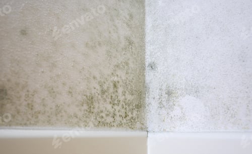 Preview: Mold growing on damp wall corner near baseboard