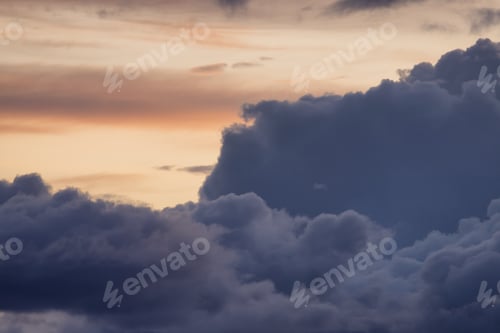 Preview: View of Cloudscape during a colorful sunset or sunrise.