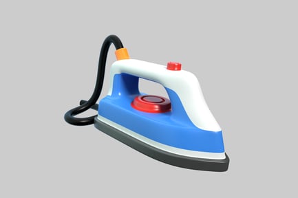 Preview: Cartoon iron appliance with cord