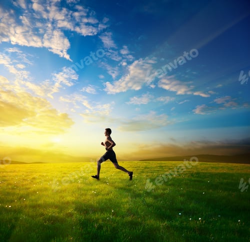 Preview: Sunset And Running Young Man