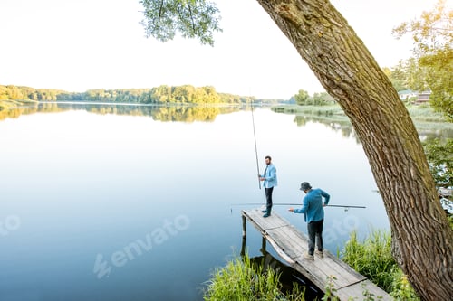 Preview: Men fishing on the lake