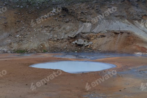 Preview: Closeup shot of a beautiful Sulphur valley in Iceland as a beautiful rocky background