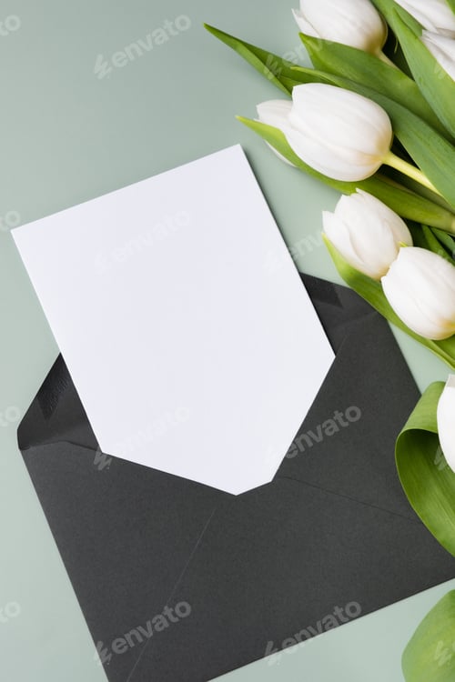 Preview: Paper blank mockup for letters, greeting card, postcard or invitation.