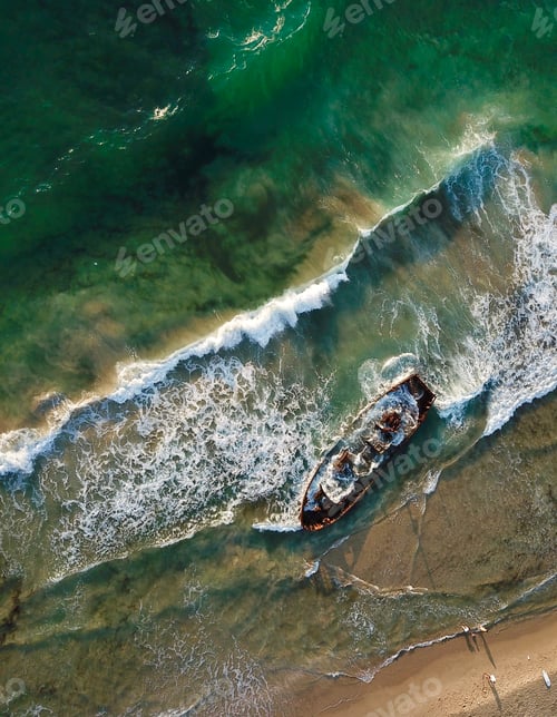 Preview: An abandoned ship left near the beach..