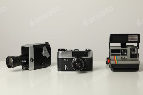 Preview: Retro cameras, shooting on retro cameras concept
