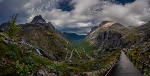 Preview: Trollstigen Viewpoint Winding Road and Beautiful Waterfall -Norway Travel