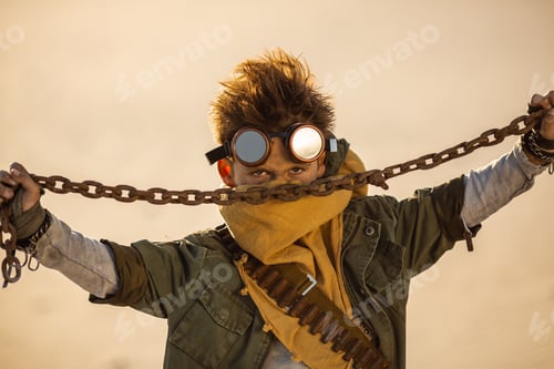 Preview: Post-apocalyptic Boy Outdoors in a Wasteland