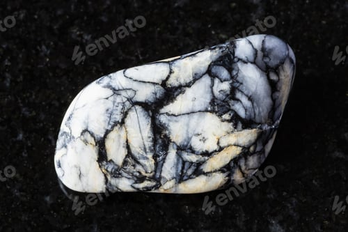 Preview: sample of tumbled pinolite mineral on black