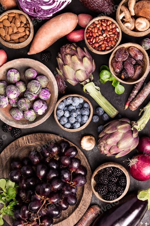 Preview: Assortment raw organic of purple ingredients