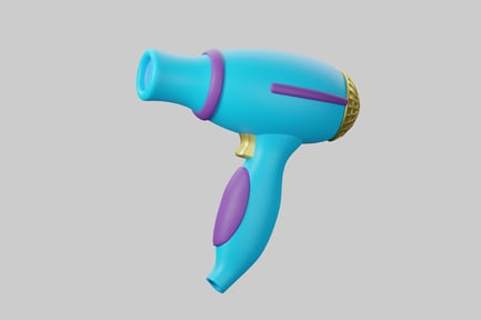 Preview: Cartoon hair dryer in blue