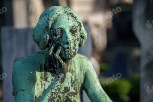 Preview: Cimitero Monumentale, historic cemetery in Milan, Italy. A tomb