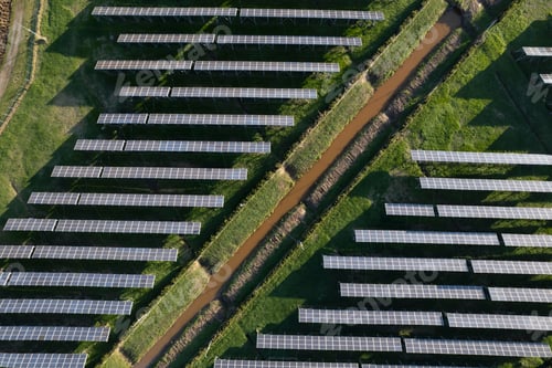 Preview: Aerial view of a solar panel plant