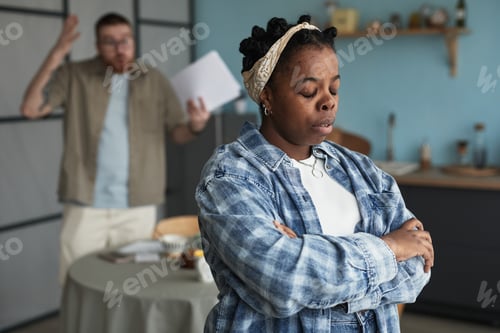 Preview: Young Caucasian Man Arguing with Young Black Woman during Relationship Conflict
