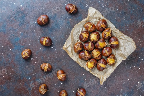 Preview: Tasty roasted organic chestnuts.