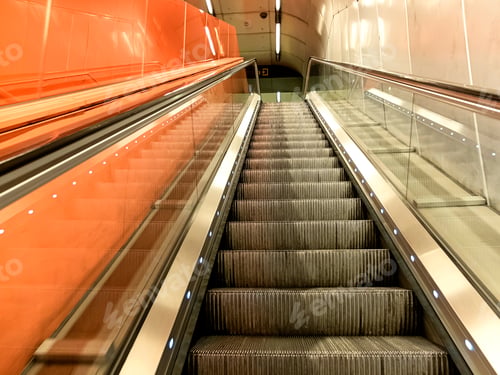 Preview: Moving Staircase Escalator Inside the Underground Metro Station