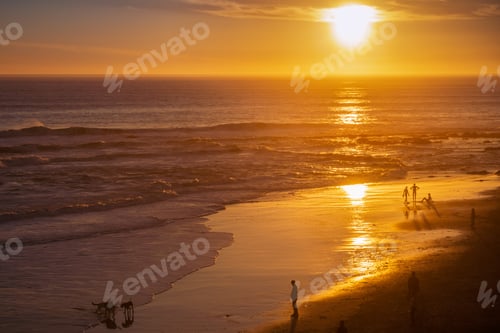 Preview: Sunset on the Pacific Ocean coastline, Santa Cruz, California