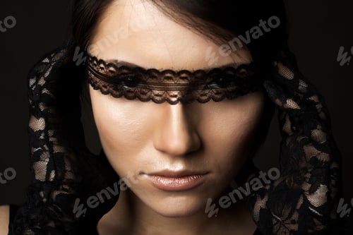 Preview: Beautiful Sexy Young Woman On Black Background
