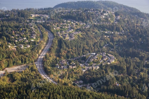 Preview: Aerial view on the luxury homes in a neighborhood of West Vancouver