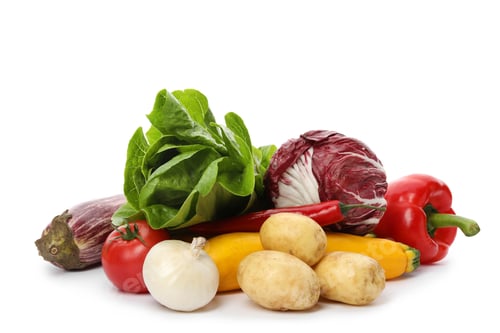 Preview: Different fresh ripe vegetables isolated on white