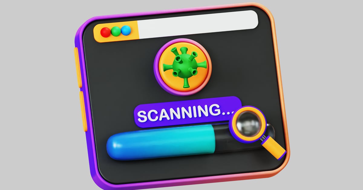 Virus scan loading screen interface 3D, Incl. bar & glass - Envato