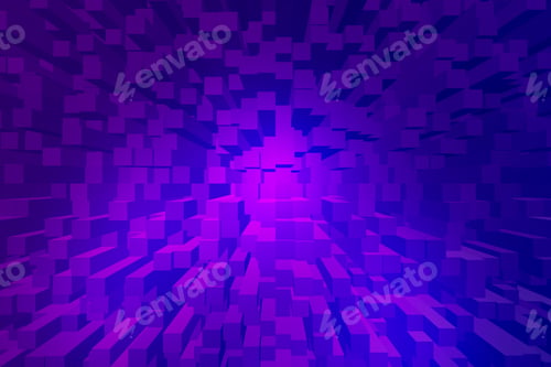 Preview: Abstract purple 3D blocks digital background