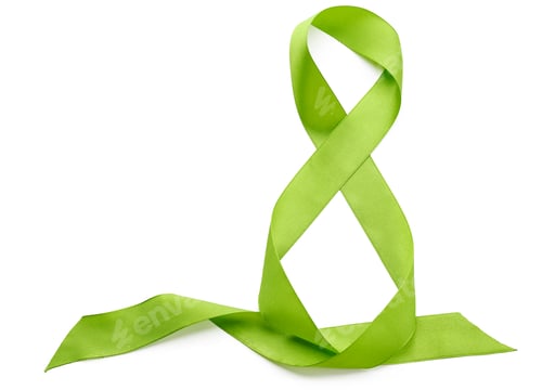 Preview: Green ribbon border isolated on white background close up