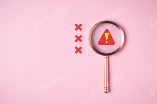 Preview: Exclamation mark and caution sign for internet network security