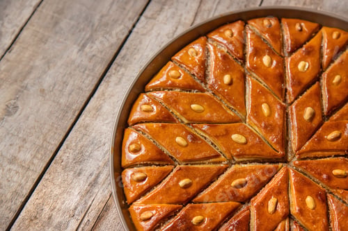 Preview: Oriental sweet baklava with nuts. Selective focus.