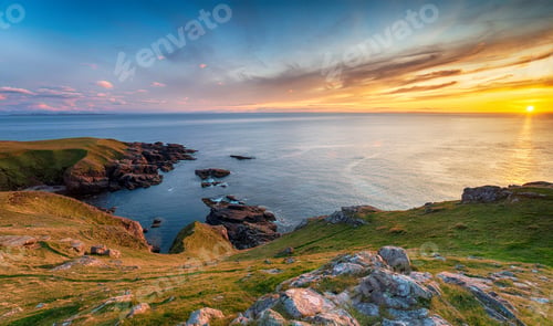 Preview: Beautiful sunset from Stoer Head near Lochinver in Scotland