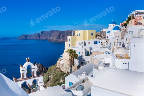 Preview: Traditional cliff house by sea, Athens, Attiki, Greece, Europe