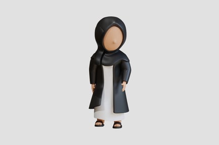 Preview: Muslim Woman 3D Character Balanced Standing Pose