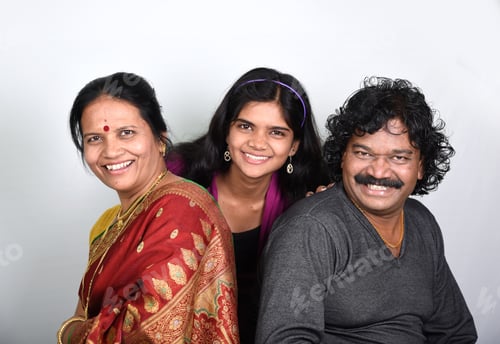 Preview: Portrait of happy Indian family