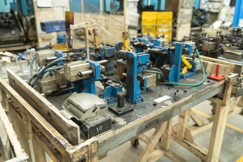 Preview: Car seat steel structure manufacturing factory with equipment machine engine industrial production
